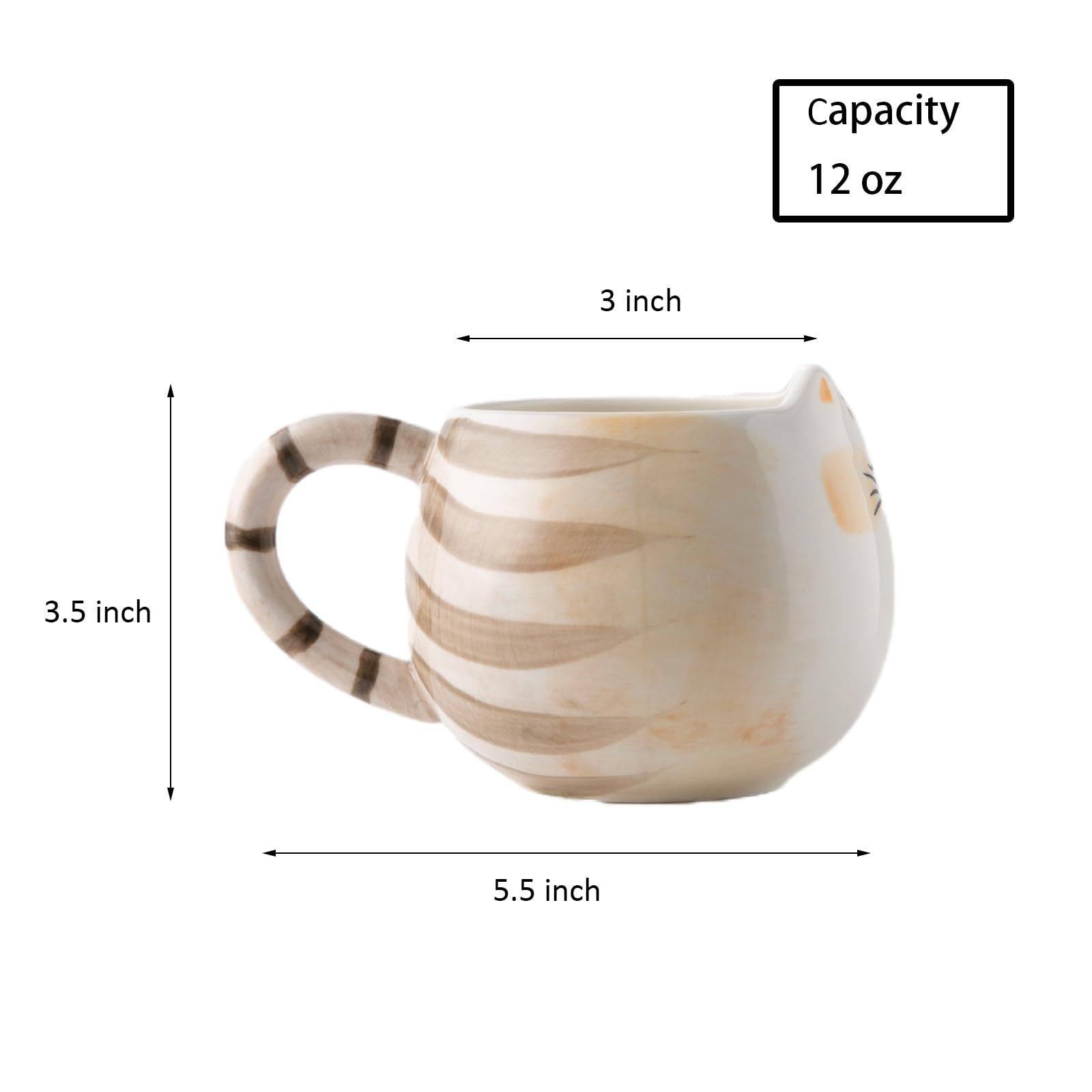 Meetbees taza gato orejas borde, diseño adorable para amantes felinos.