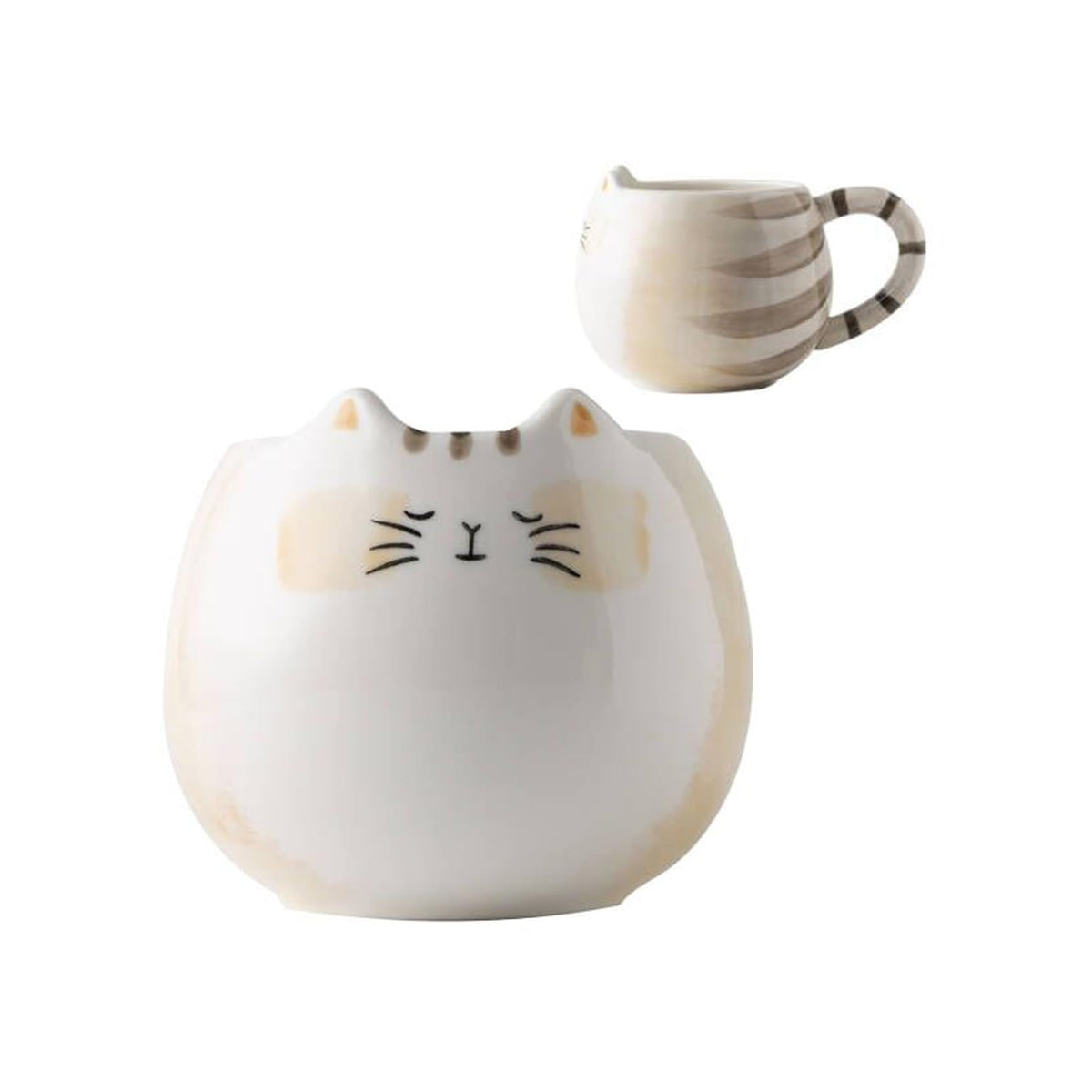 Meetbees taza gato orejas frente, ideal para café diario.