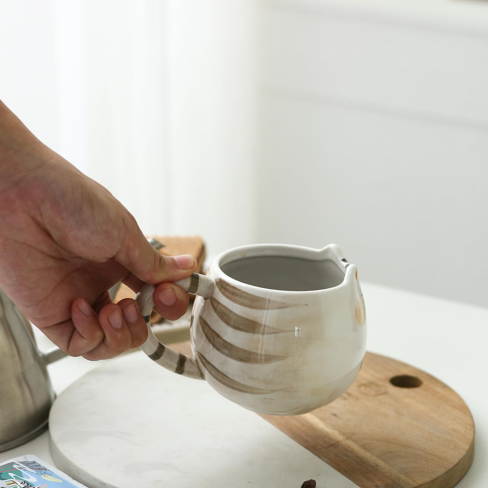 Meetbees taza mano derecha, cómodo para diestros al beber.