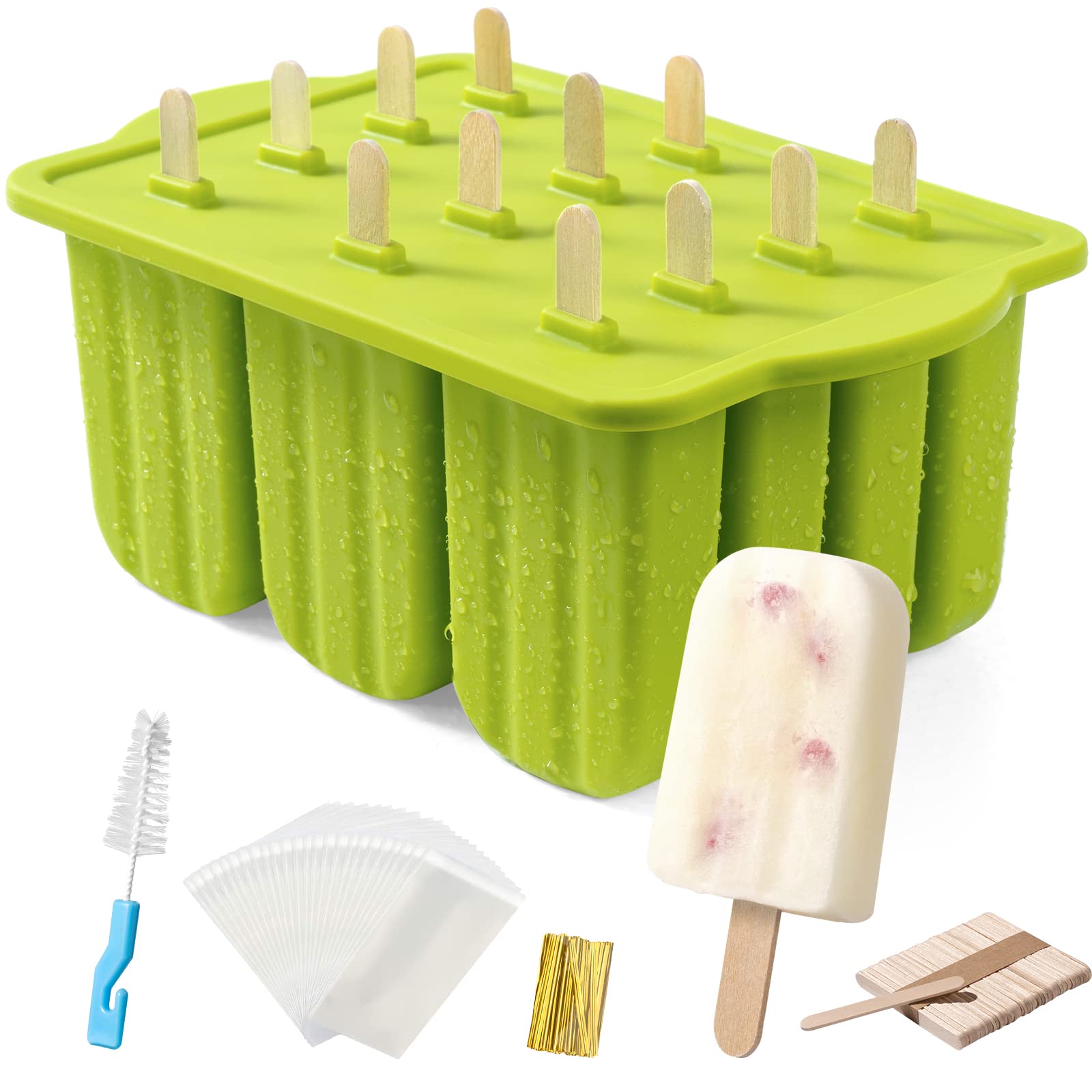 MEETRUE moldes de silicona, 12 cavidades, para paletas caseras fáciles