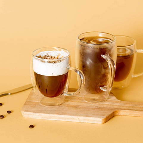 MEWAY taza de vidrio claro con brillo y claridad.
