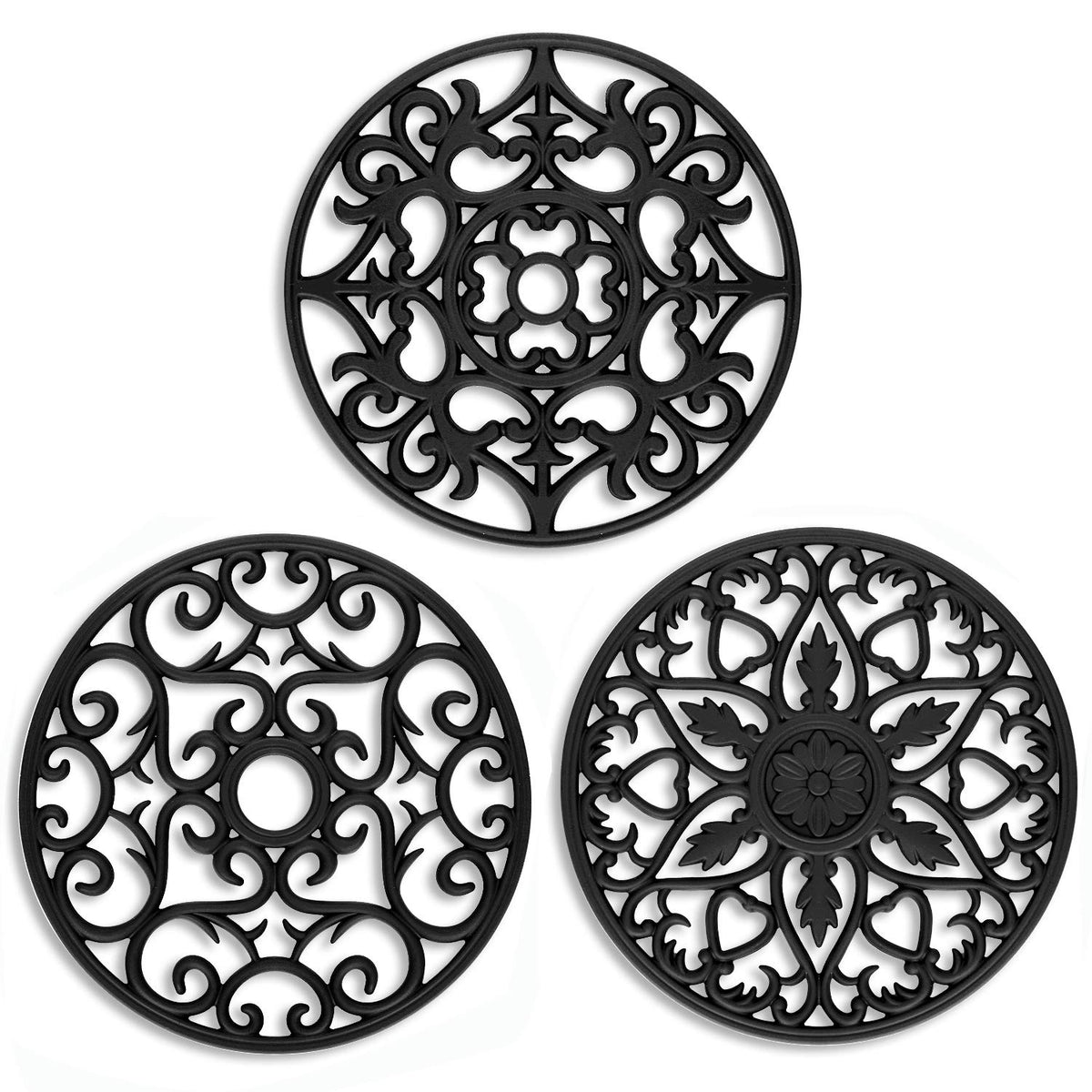 ME.FAN trivets silicona conjunto 3 piezas protege encimera y platos calientes.