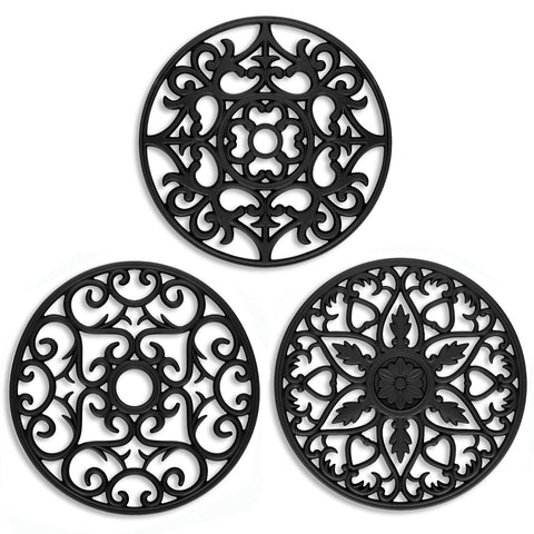 ME.FAN trivets silicona conjunto 3 piezas protege encimera y platos calientes.