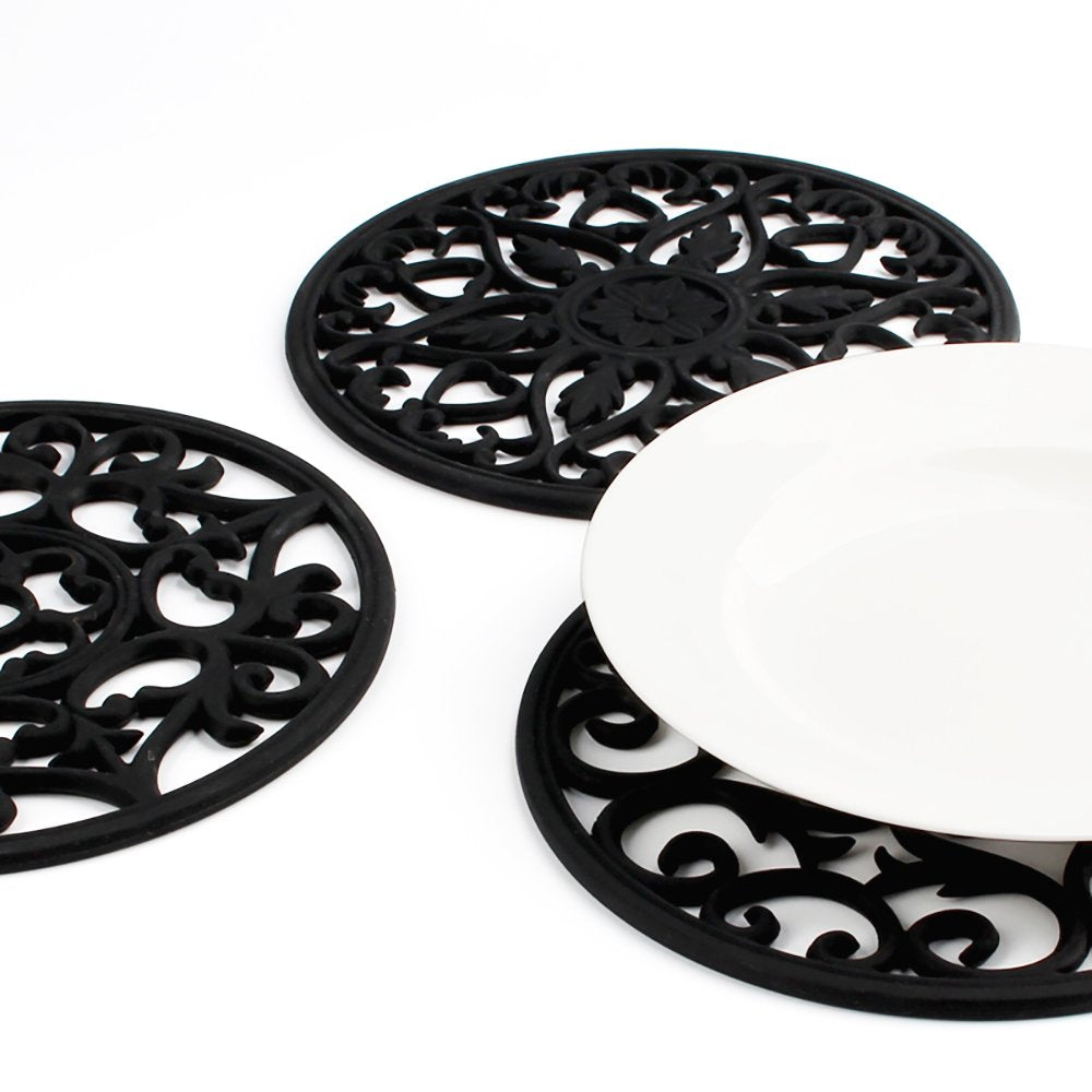 ME.FAN trivets silicona diámetro 20 cm superficie amplia para utensilios calientes.