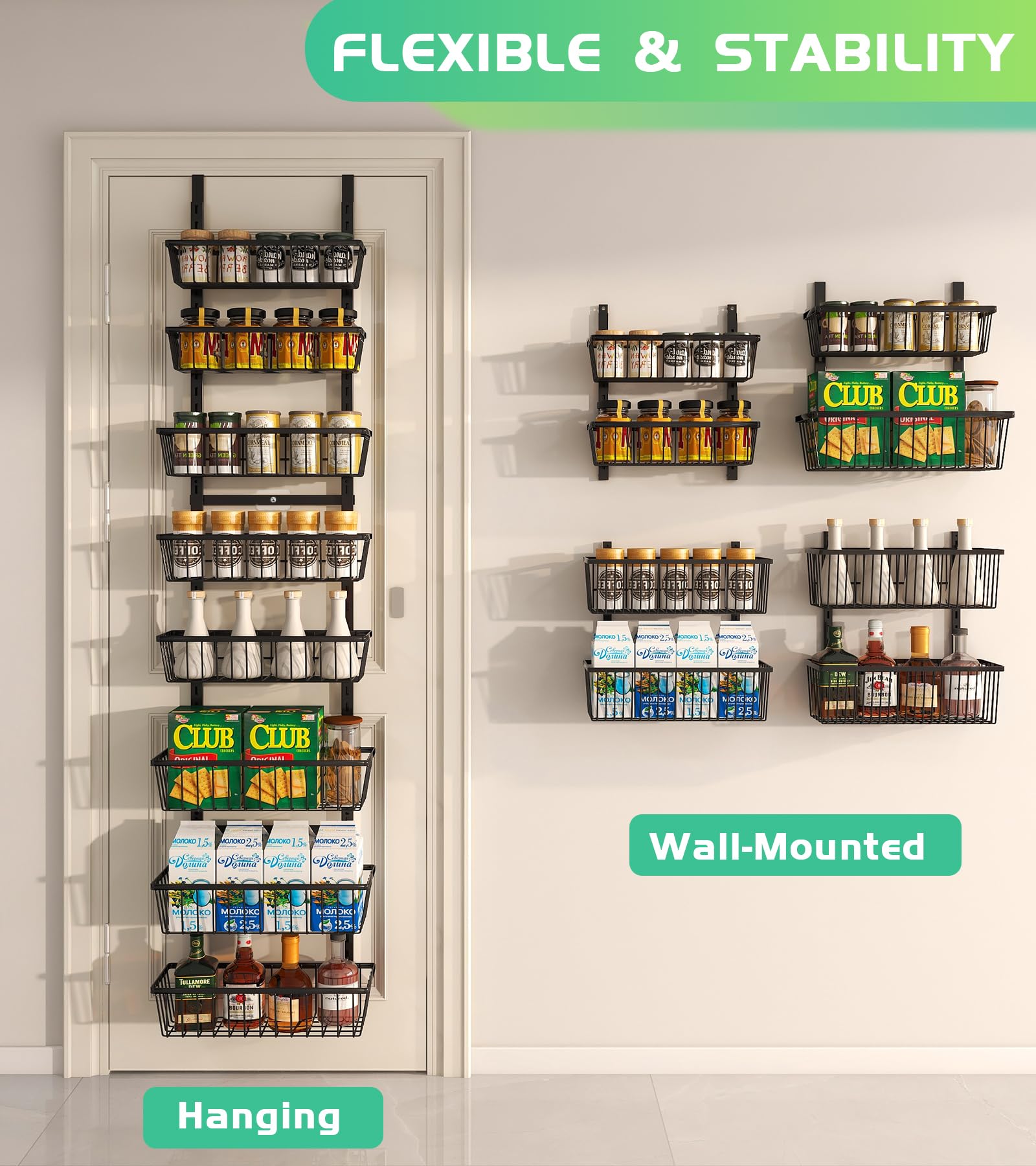 Mefirt montaje ajustable para pared o puerta, versatilidad.