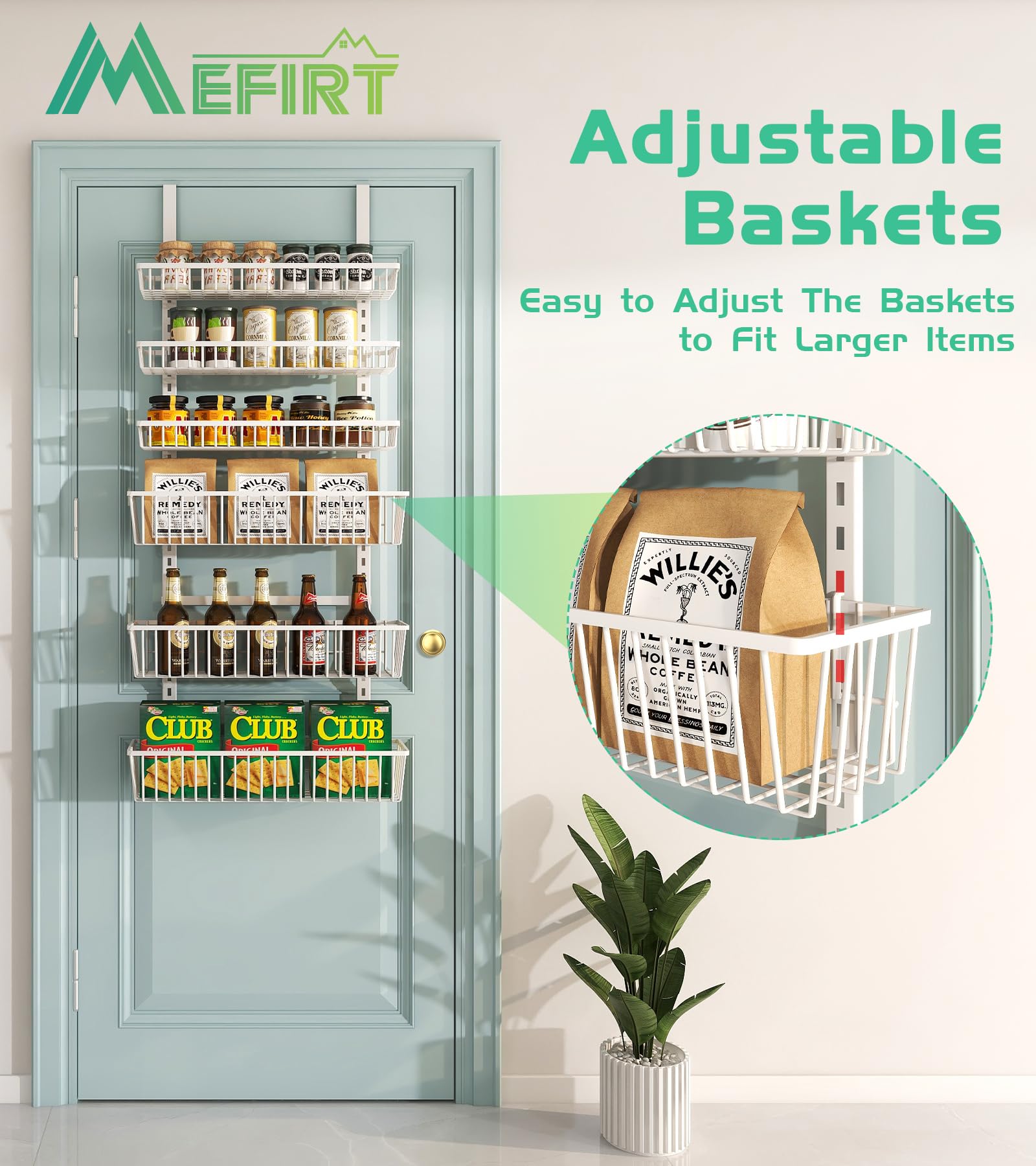 Mefirt diseño moderno, organizador puerta versátil