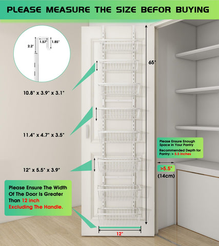 Mefirt estantes para puerta con 8 baldas profundas para especias y snacks.