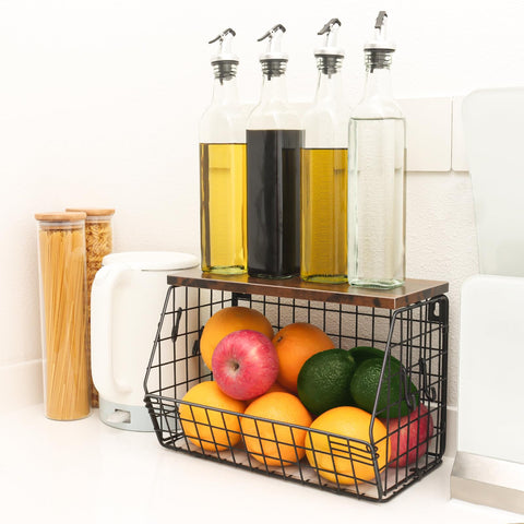 Frutero Mefirt diseño compacto para encimera, ideal en cocinas pequeñas.