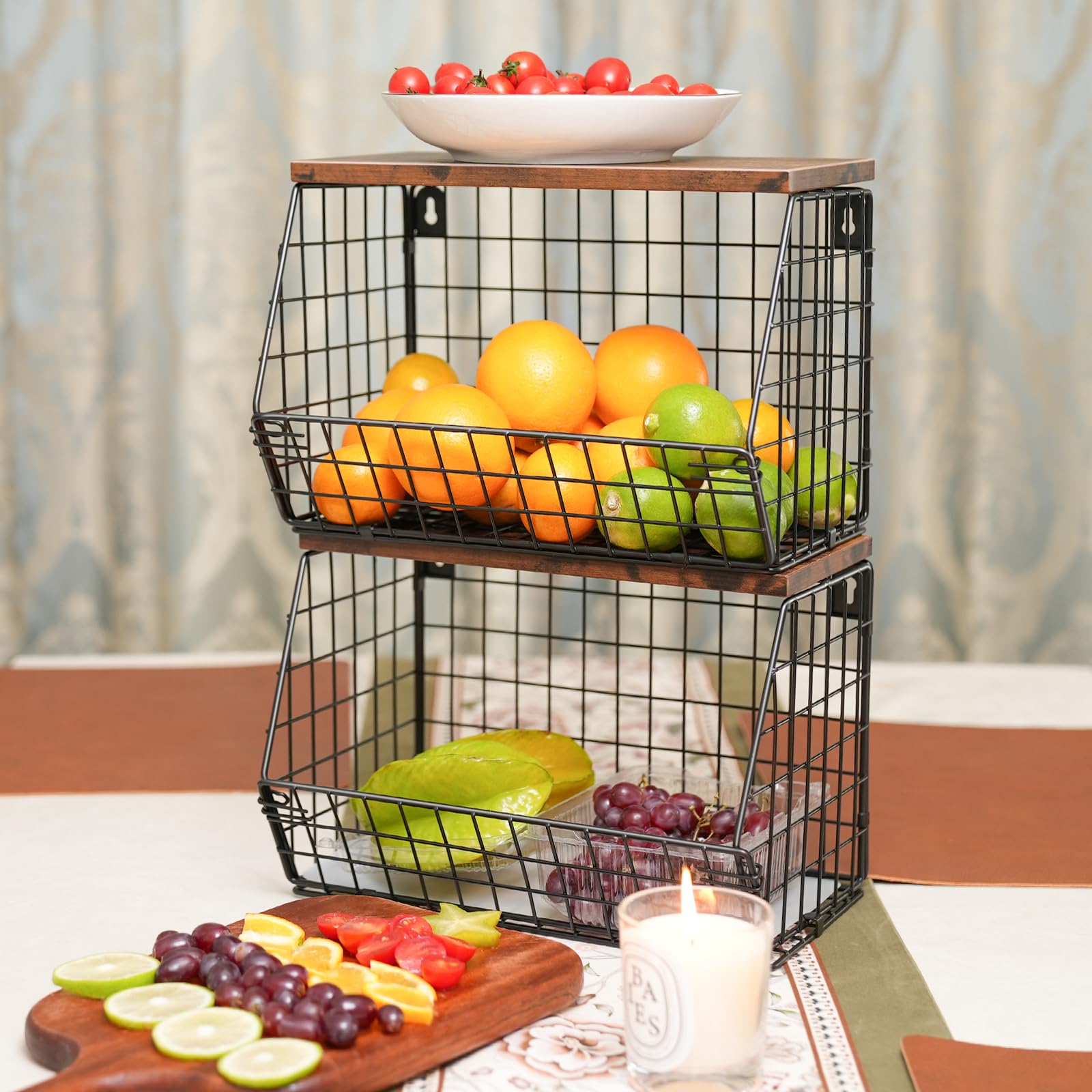 Frutero Mefirt tapa de madera para guardar objetos pequeños.