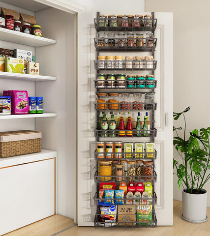 Mefirt organizador despensa sobre puerta con 10 estantes para ordenar la cocina