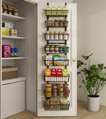 Mefirt organizador despensa sobre la puerta, de 12 pulgadas, ideal para ahorrar espacio.