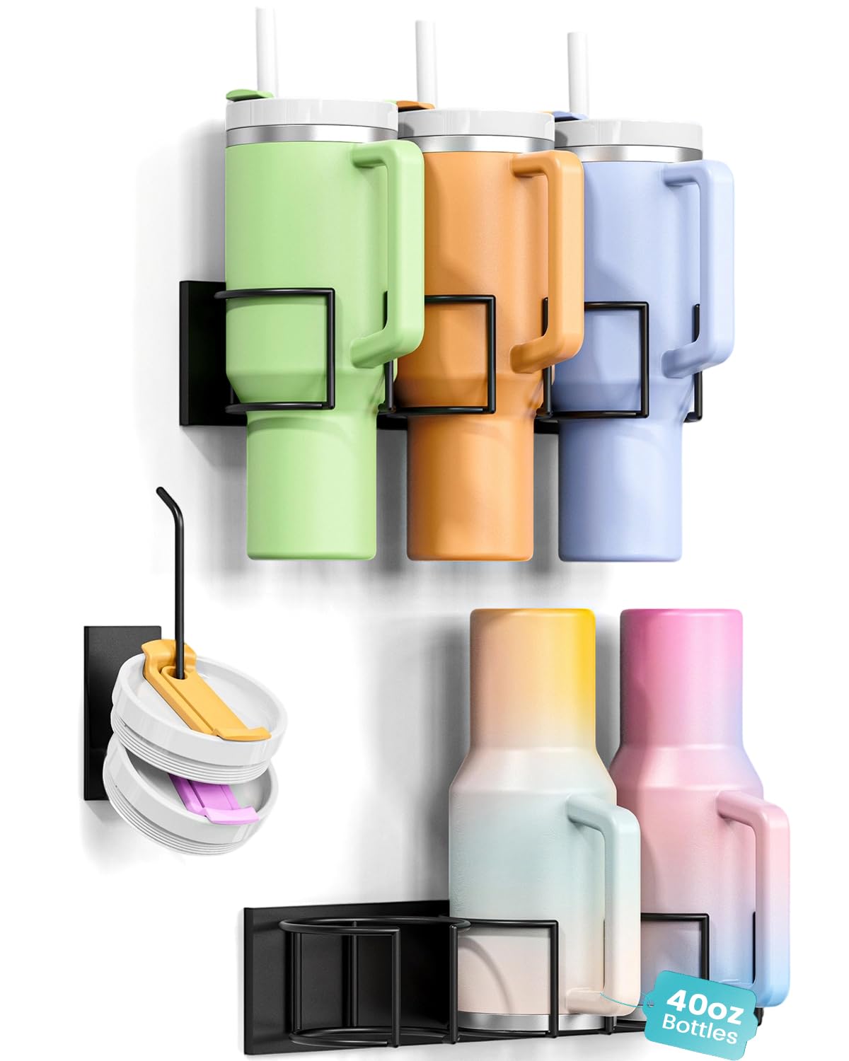 Megapuxin porta copas magnético en refrigerador con doble soporte para botellas
