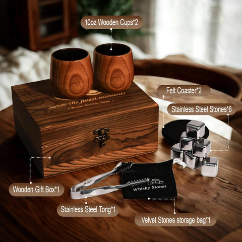 Megapuxin vaso bourbon madera carbonizada detalle elegante para degustación.