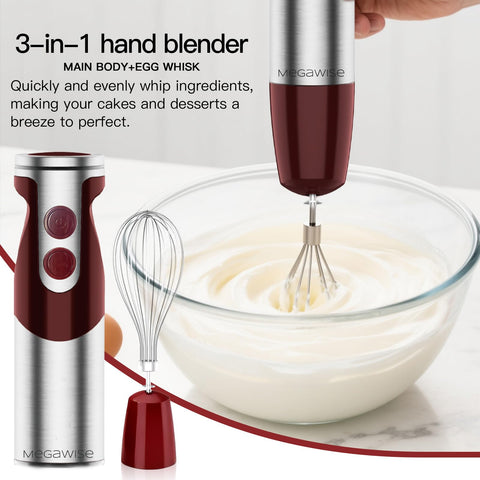 MEGAWISE accesorios: batidor y espumador de leche para recetas rápidas y cremosas.