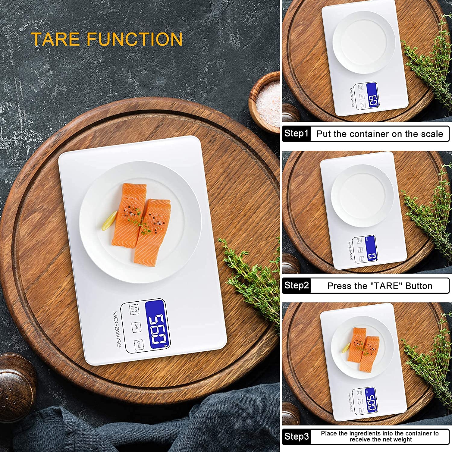 Megawise uso diario en cocina: ideal para medir con precisión.