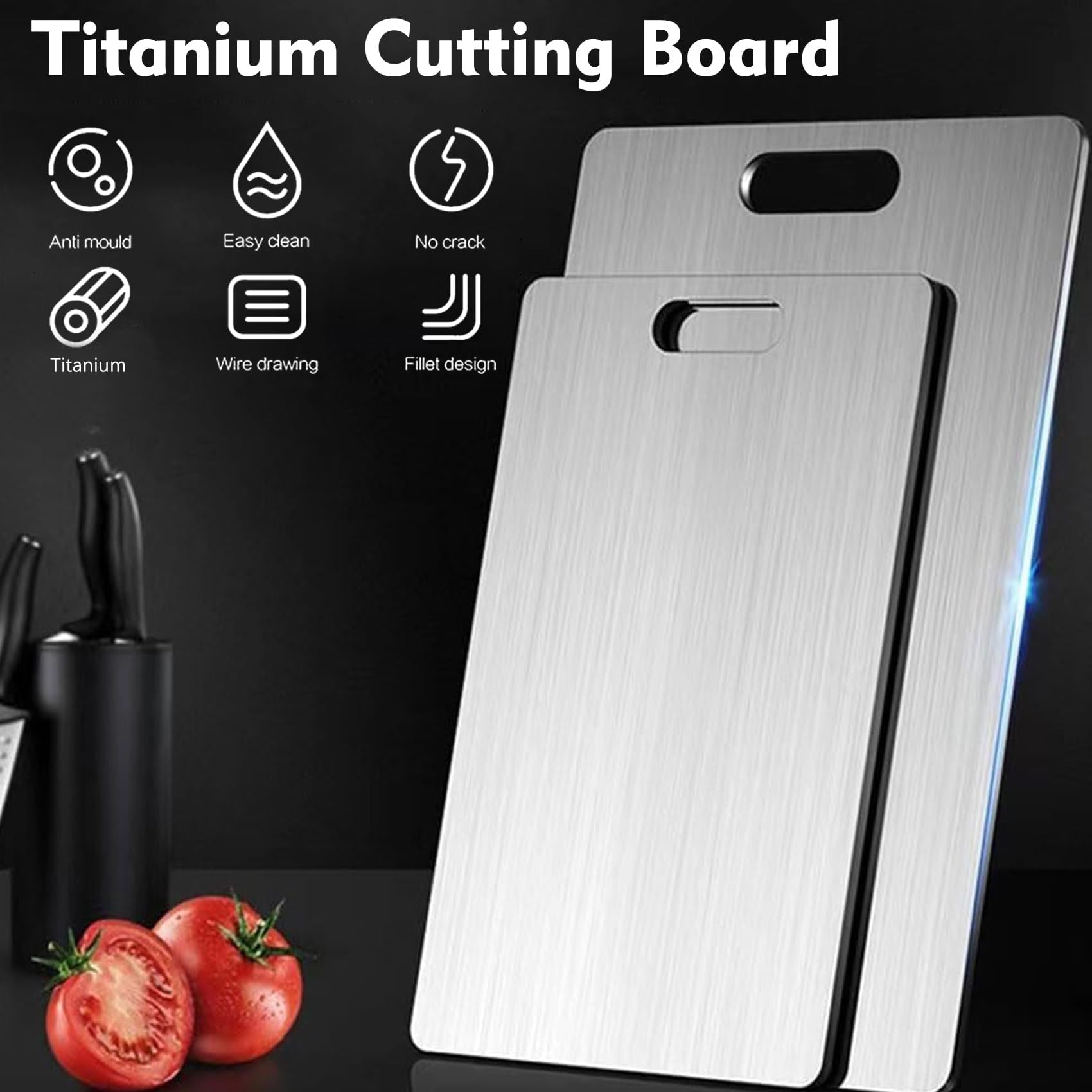 Superficie de titanio no tóxica para alimentos, fácil limpieza.