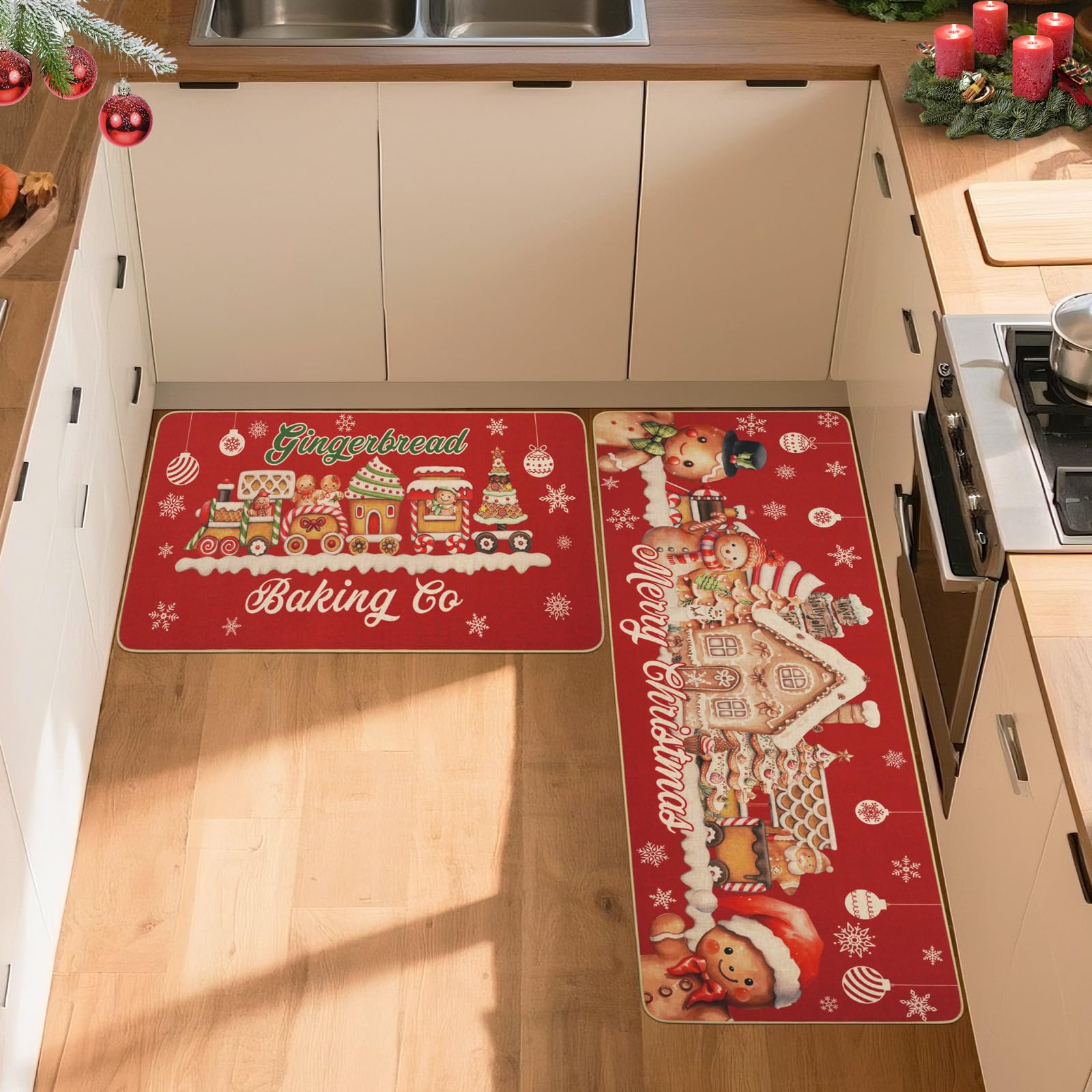 MEHOFOND hombre-galleta-navidad-cocina, tamaño grande para entradas y cocinas.