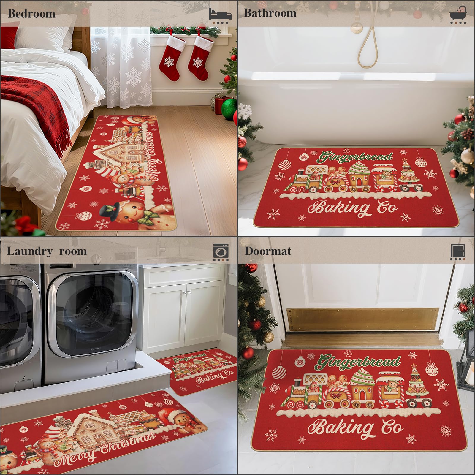 MEHOFOND uso-diario-navidad-cocina-17x29, apta para uso diario y limpieza rápida.