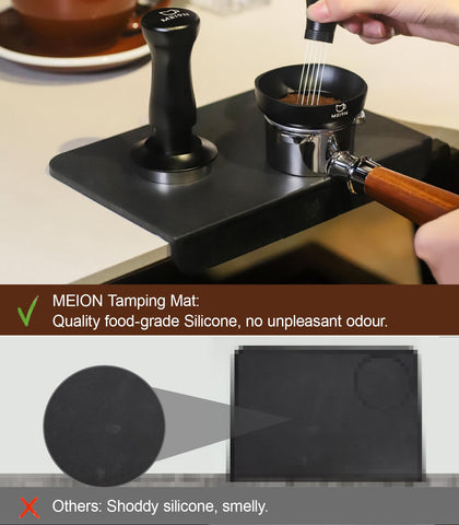 MEION superficie estable para compactar café, evita deslizamientos durante la extracción