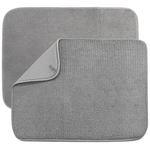 Meirrnyyu almohadilla secado platos microfibra 20x15 gris; dos unidades para cocina.