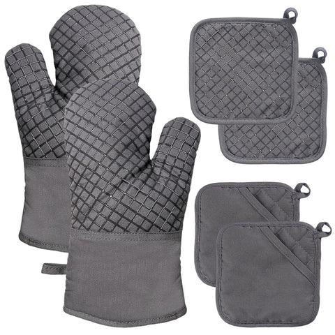 Meirrnyyu guantes horno alta temperatura 500F para protección eficaz al manipular bandejas.