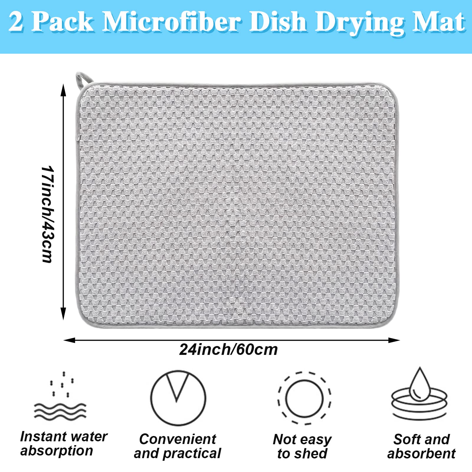 Meirrnyyu microfibra absorbente para platos gris facilita secado rápido