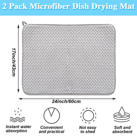 Meirrnyyu microfibra absorbente para platos gris facilita secado rápido