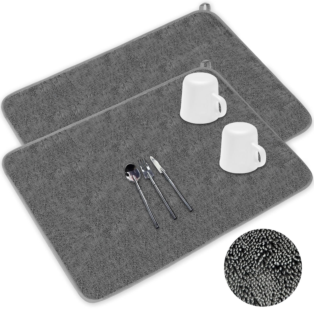 Meirrnyyu tapete secado microfibra 24x17 frontal; gran superficie para secar vajilla.