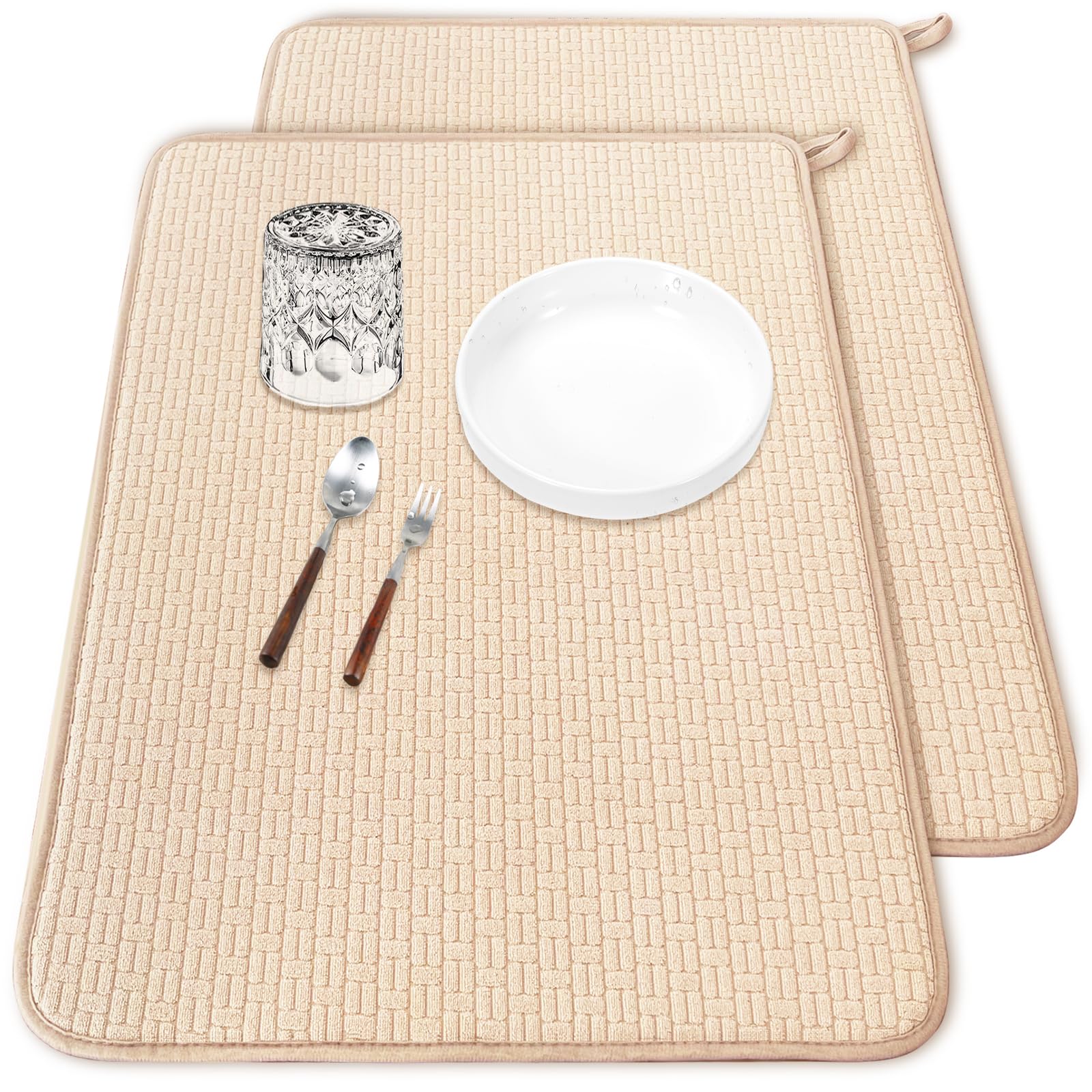 Meirrnyyu tapete secado platos tamaño extra grande 24×17 pulgadas para encimera, ideal para secar vajilla.