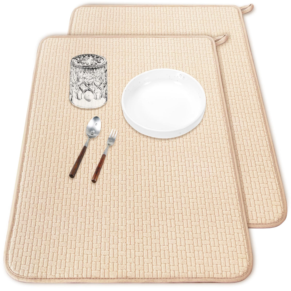 Meirrnyyu tapete secado platos tamaño extra grande 24×17 pulgadas para encimera, ideal para secar vajilla.