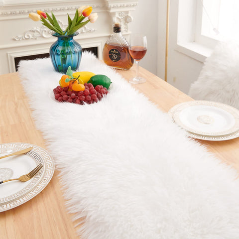 MeiSan mantel de pelo sintético para comedor, realza celebraciones y cenas.