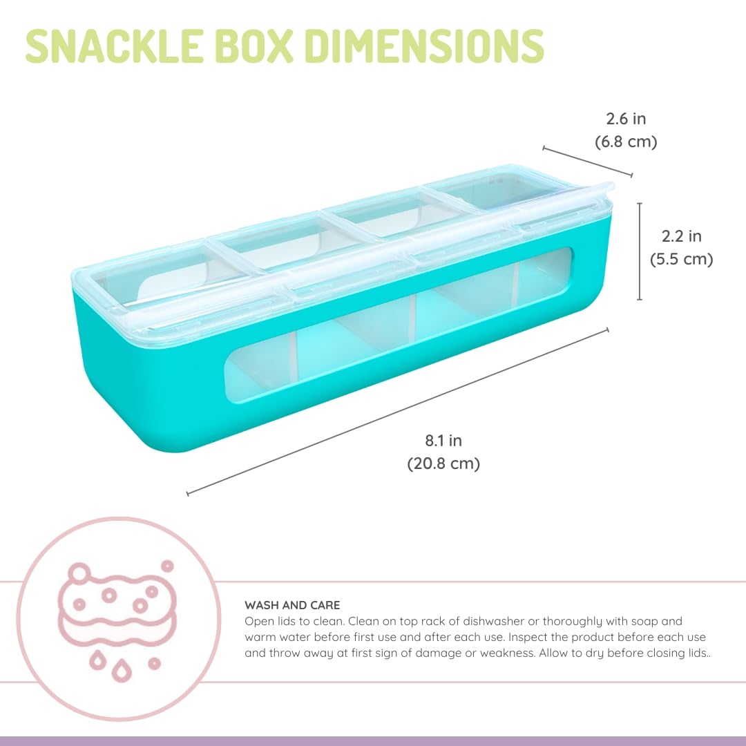 melii Snackle Box con tapa transparente facilita abrir y ver contenido
