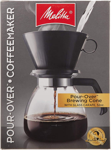Melitta 52oz cafetera por vertido con jarra de cristal para café de calidad en casa
