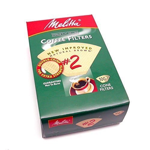 Melitta filtro cono #2 marron natural, empaque práctico para usar diariamente.