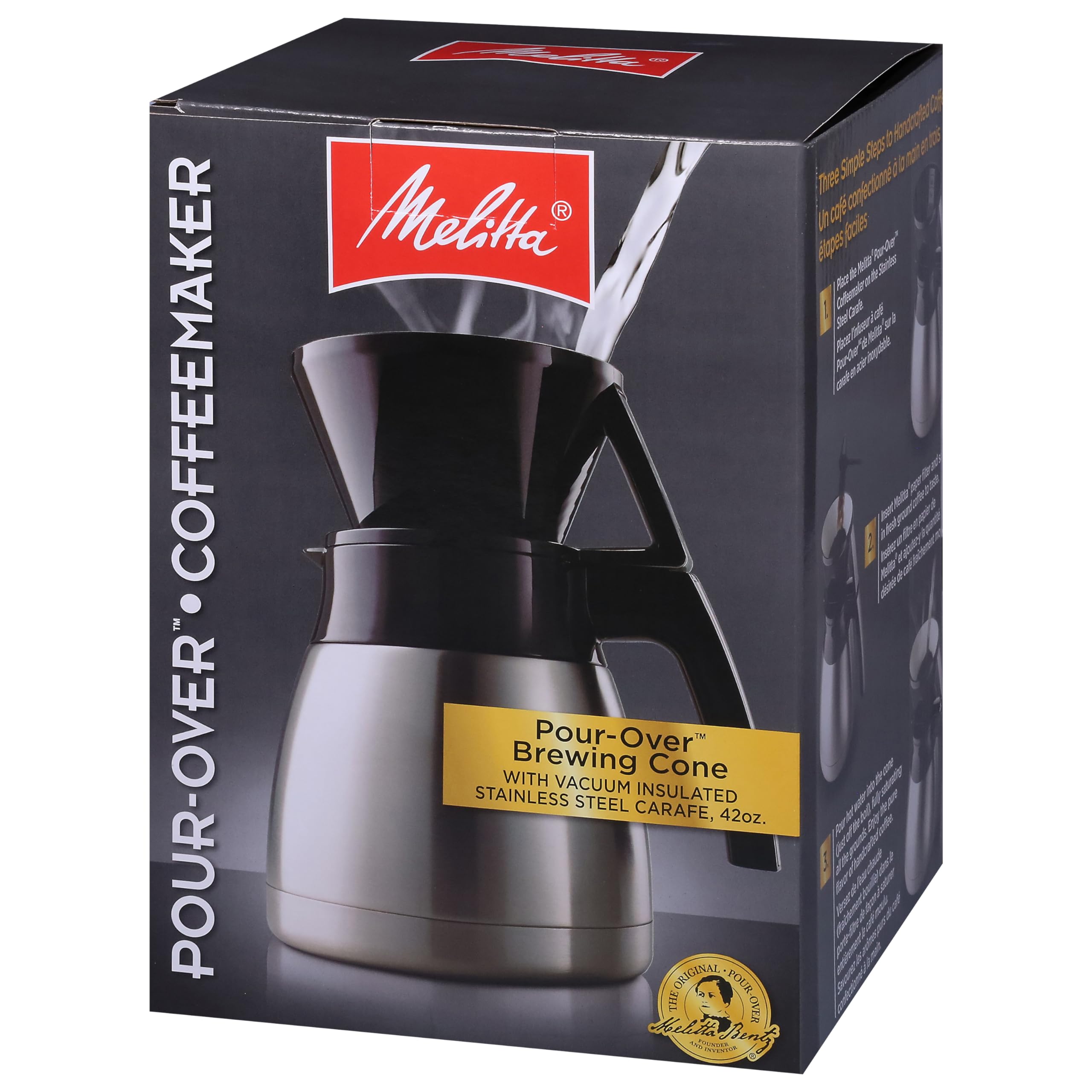 Melitta jarra-acero-inoxidable-42-onzas mantiene caliente el café.