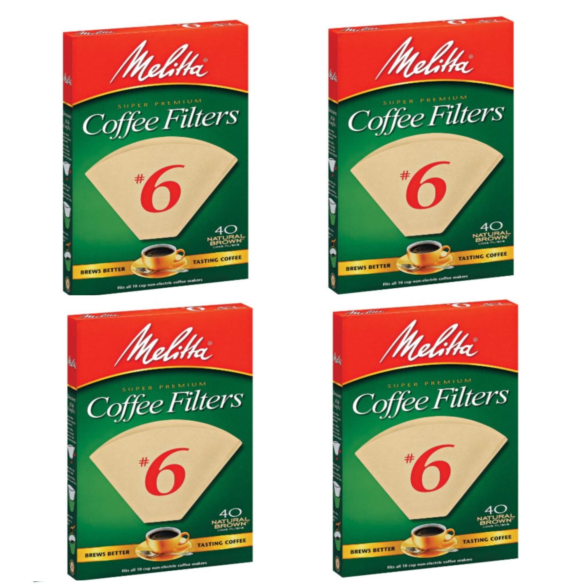 Melitta filtros cono 6 natural marrón para filtración clara y café limpio