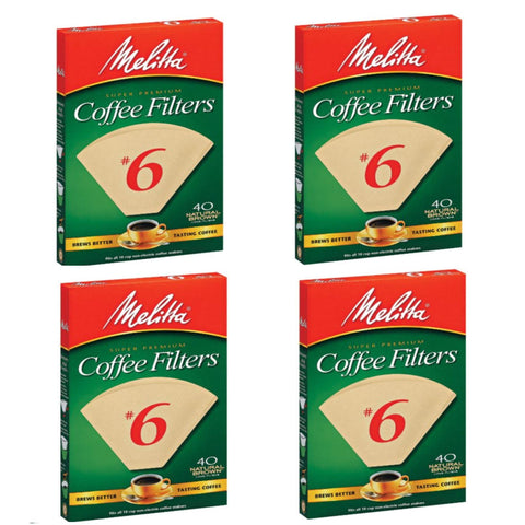 Melitta filtros cono 6 natural marrón para filtración clara y café limpio