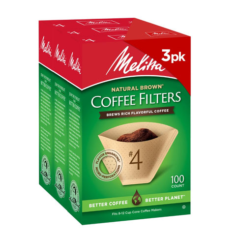 Melitta filtro cono natural marrón, 100 unidades, listo para uso diario en tu cafetera.