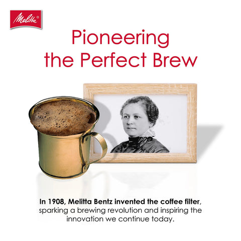 Melitta filtro cono natural marrón con certificados FSC y compostable para una elección responsable.