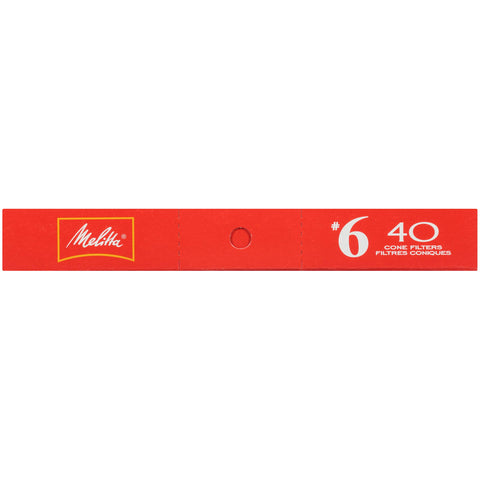 Filtro Melitta cono seis compatible con cafetera de 10 tazas para conveniencia.