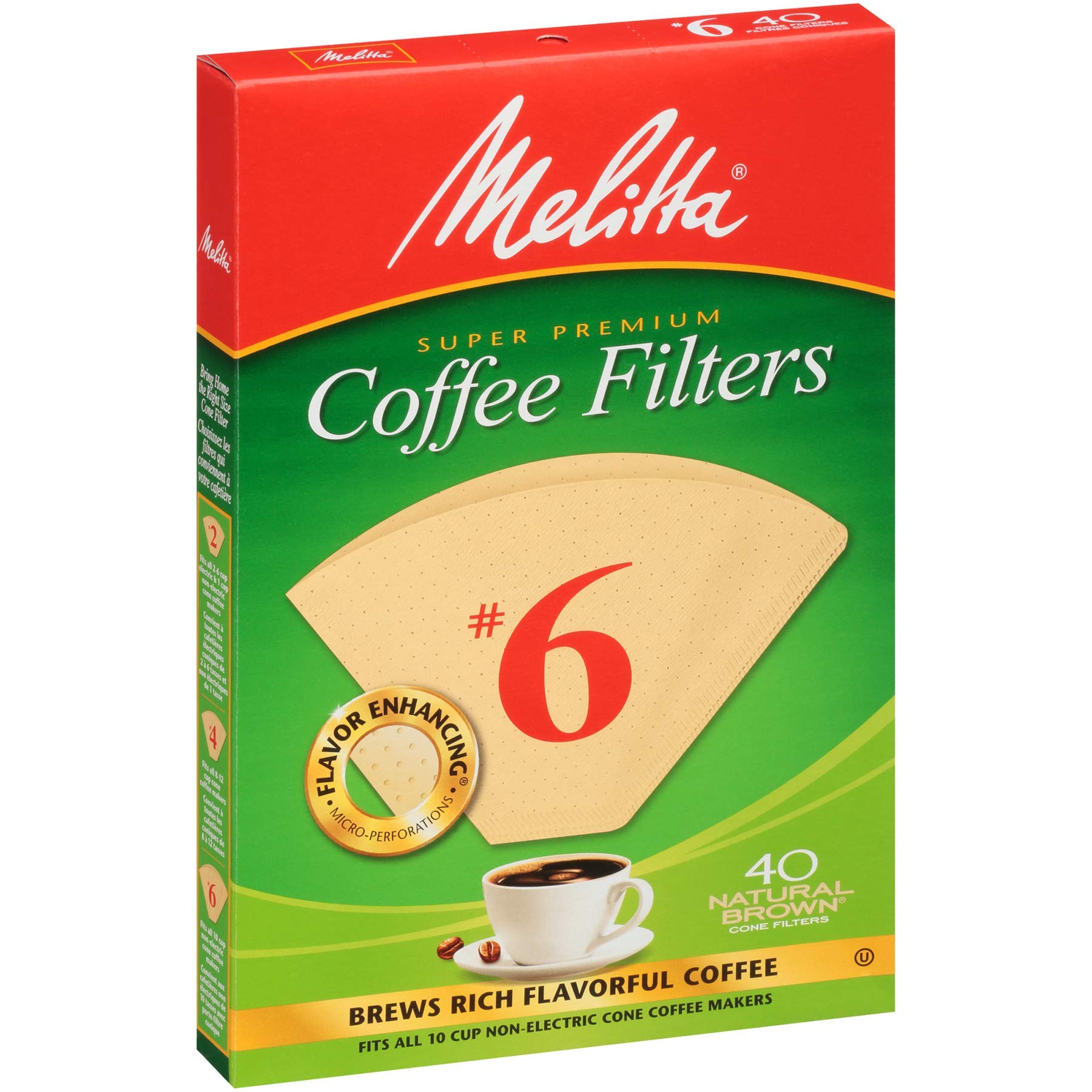 Filtro Melitta cono seis uso práctico en casa para filtrado consistente.