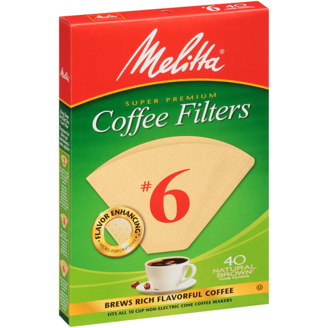 Filtro Melitta cono seis uso práctico en casa para filtrado consistente.