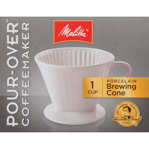 Melitta Porcelana Cono Pour-Over Una Taza: prepara café fresco en casa.