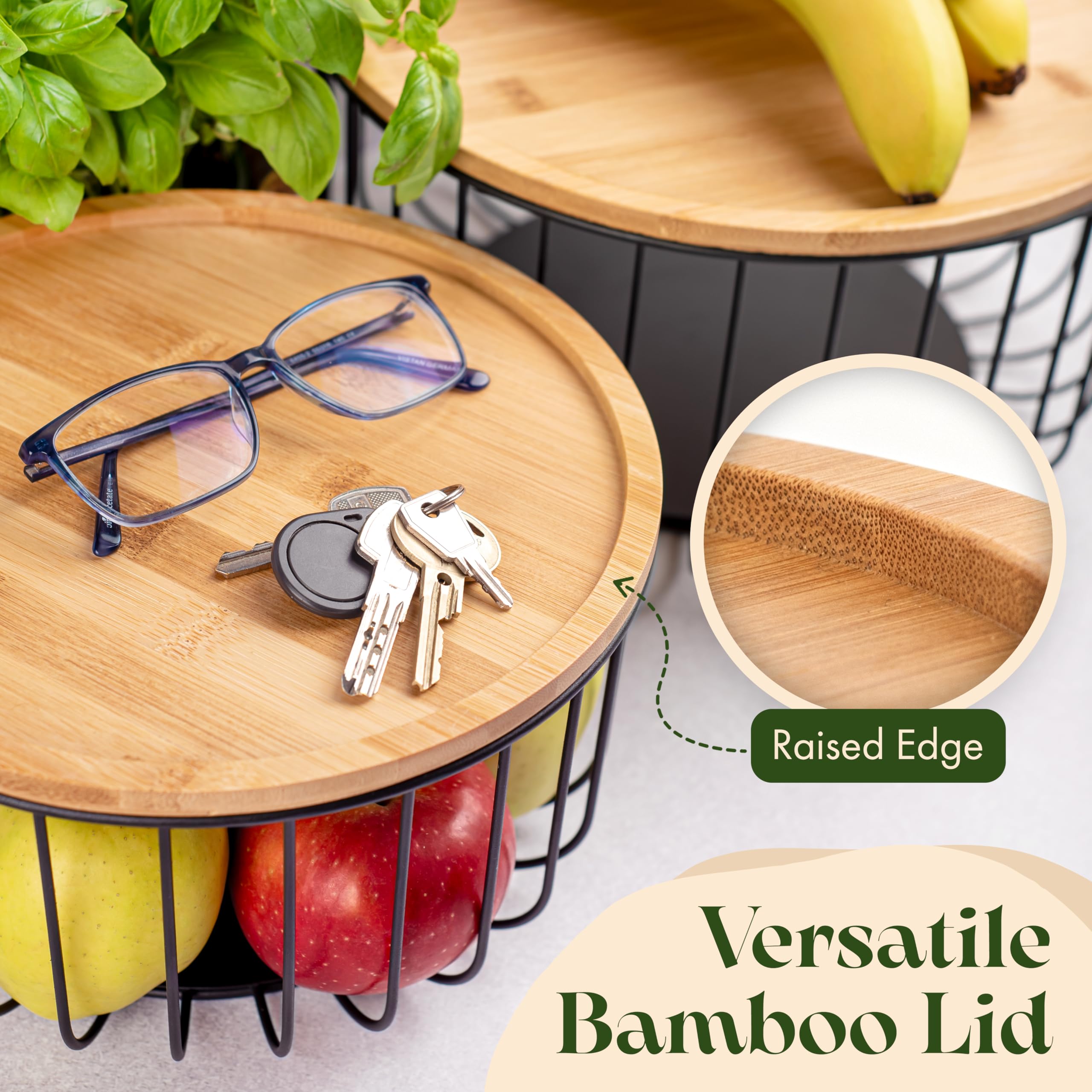 Melka Home: uso encimera para frutas y verduras, organizador funcional y decorativo.
