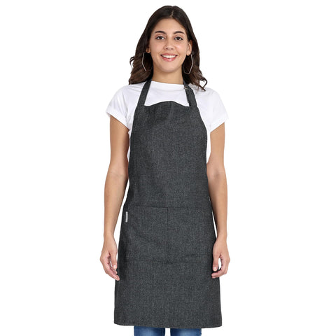 Delantal Mellow Buff con ajuste de cuello, cómodo para cocinar.