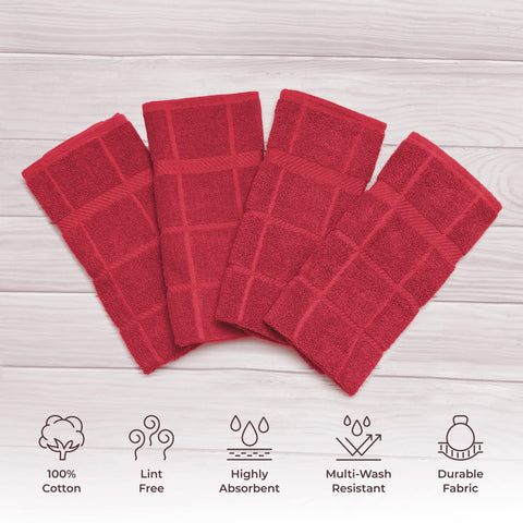 Detalle de la textura suave y absorbente de las toallas Mellow Buff, ideal para secar utensilios.