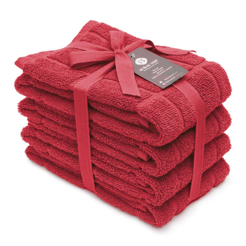 Toallas Mellow Buff de terry 100% algodón en primer plano, suaves y absorbentes para la cocina.