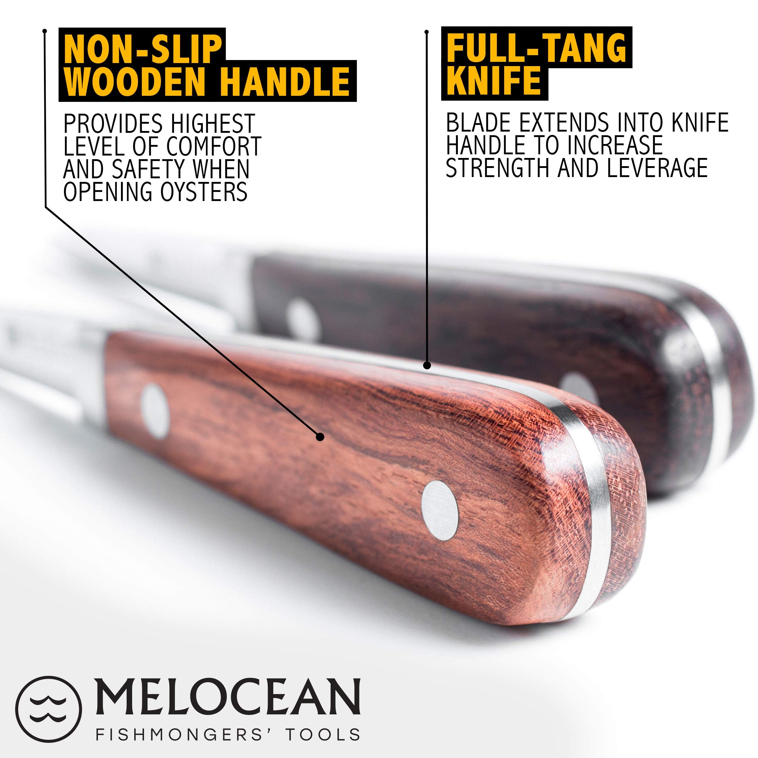 Mango de madera antideslizante Melocean para un agarre seguro.