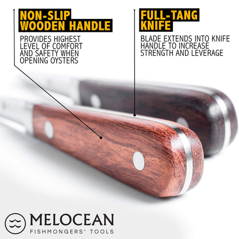 Mango de madera antideslizante Melocean para un agarre seguro.