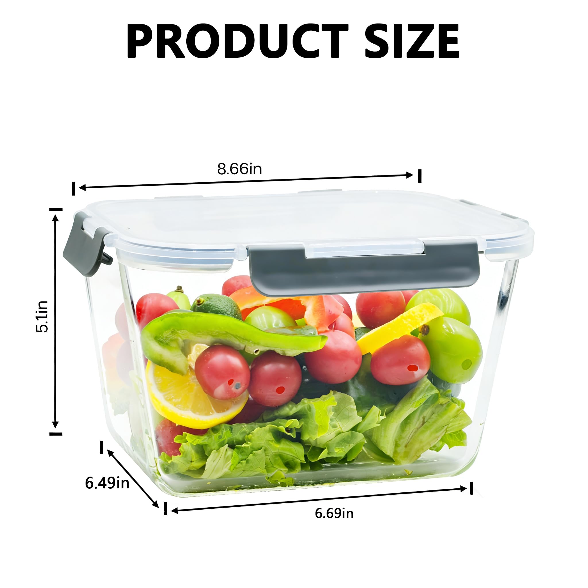Melovom contenedor de vidrio 85oz, ideal para preparación de comidas y sobras.